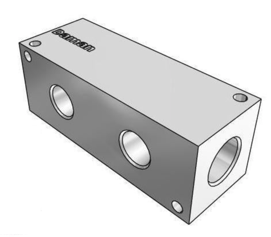 AH0000208P : Daman Header Manifold, Aluminum, 3000psi, Zero Degree, Two Station, 1/2 NPT Ports