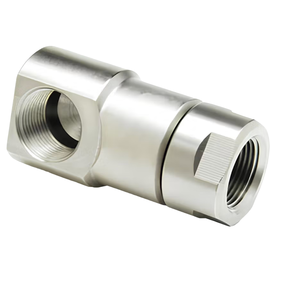 9SS8FP50XFP50-Ni-ETP : Super Swivels 90-Degree Live Swivel, -08 Female NPTF (1/2 - 14 NPTF) x -08 Female NPTF (1/2 - 14 NPTF), 5000psi, Nickel Plated, Viton Extreme (ETP) Seals