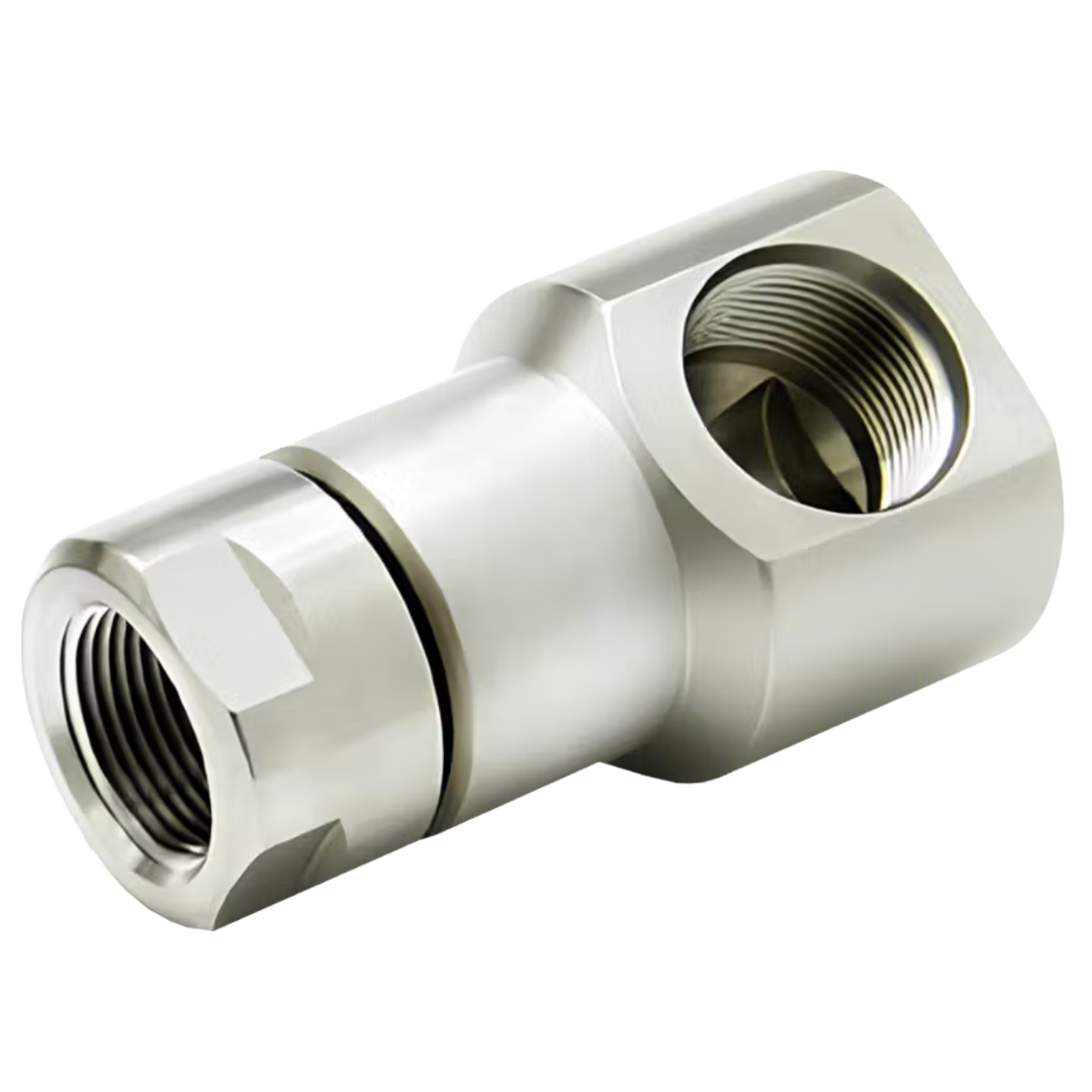 9SS8FP50XFO8-Ni-AL : Super Swivels 90-Degree Live Swivel, -08 Female ORB (3/4 - 16 UN) x -08 Female NPTF (1/2 - 14 NPTF), 5000psi, Nickel Plated, Aflas (AL) Seals