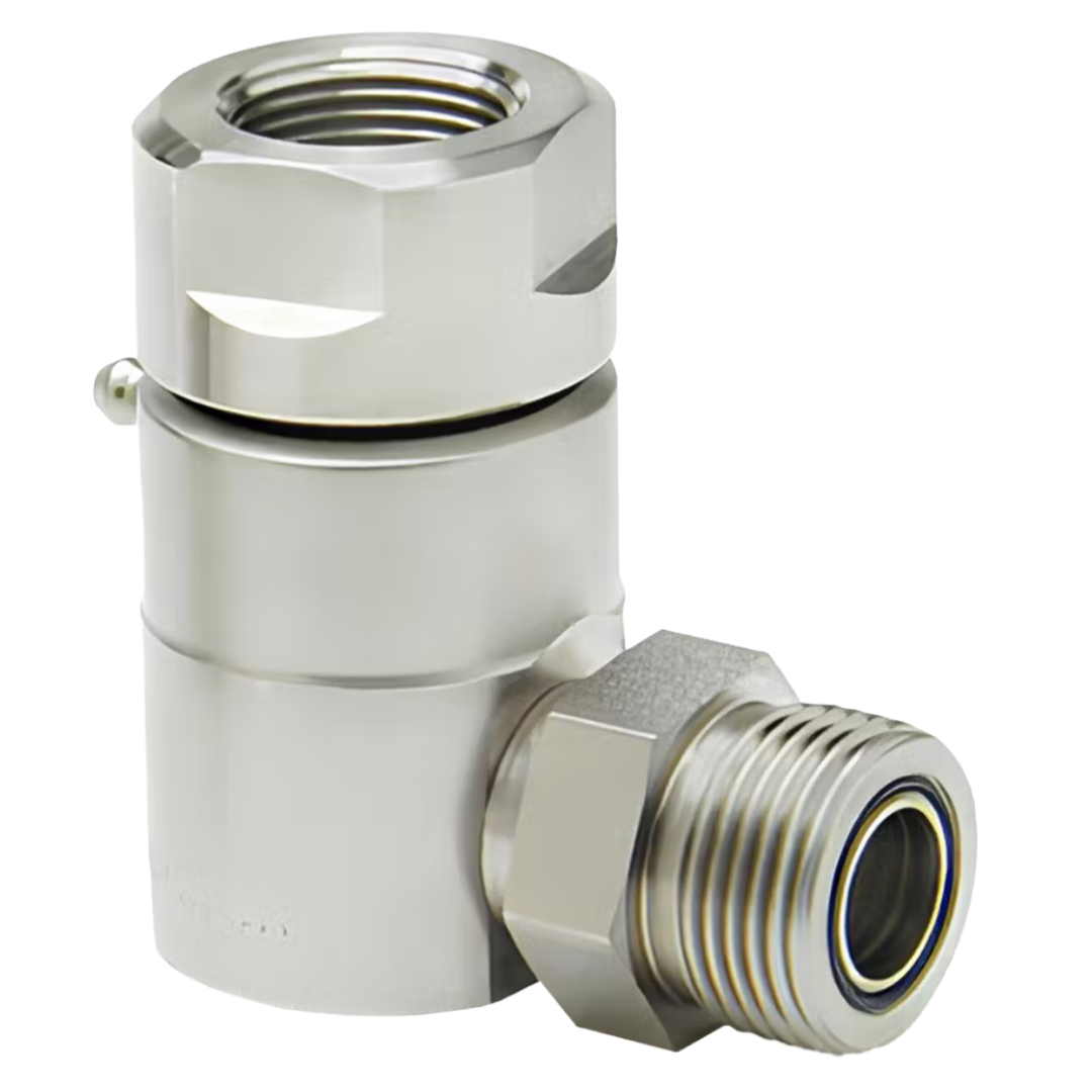 9SS24FP150XMFS24-NI-ETP : Super Swivels 90-Degree Live Swivel, -24 Male ORFS (2 - 12 UN) x -24 Female NPTF (1-1/2 - 11-1/2 NPTF), 4000psi, Nickel Plated, Viton Extreme (ETP) Seals