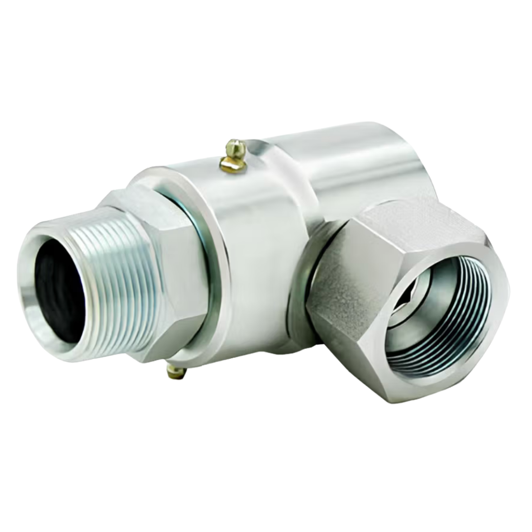 9SS12MP75XFJS12-NI-V : Super Swivels 90-Degree Live Swivel, -12 Female JIC Swivel Nut (1-1/16 - 12 UN) x -12 Male NPTF (3/4 - 14 NPTF), 4500psi, Nickel Plated, Viton Seals