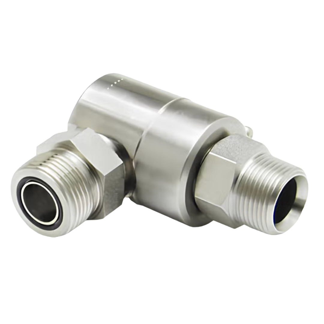 9SS4MP25XMFS6-NI-AL : Super Swivels 90-Degree Live Swivel, -06 Male ORFS (11/16 - 16 UN) x -04 Male NPTF (1/4 - 18 NPTF), 5000psi, Nickel Plated, Aflas (AL) Seals