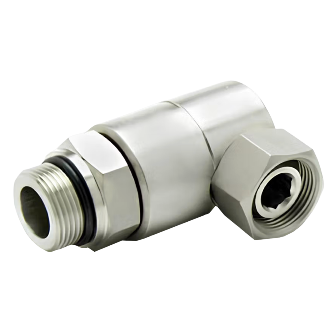 9SS4MO6XPS38-Ni-ETP : Super Swivels 90-Degree Live Swivel, -06 Female NPSM (3/8 - 18 NPSM) x -06 Male ORB (9/16 - 18 UN), 3500psi, Nickel Plated, Viton Extreme (ETP) Seals