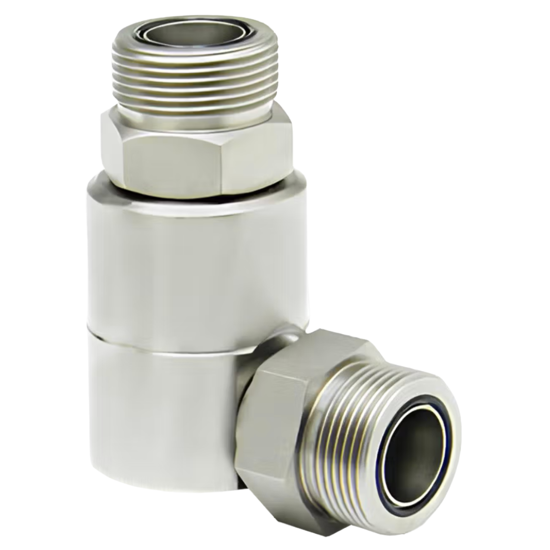 9SS20MFS20XMFS20-Z-AL : Super Swivels 90-Degree Live Swivel, -20 Male ORFS (1-11/16 - 12 UN) x -20 Male ORFS (1-11/16 - 12 UN), 4000psi, Zinc Plated, Aflas (AL) Seals