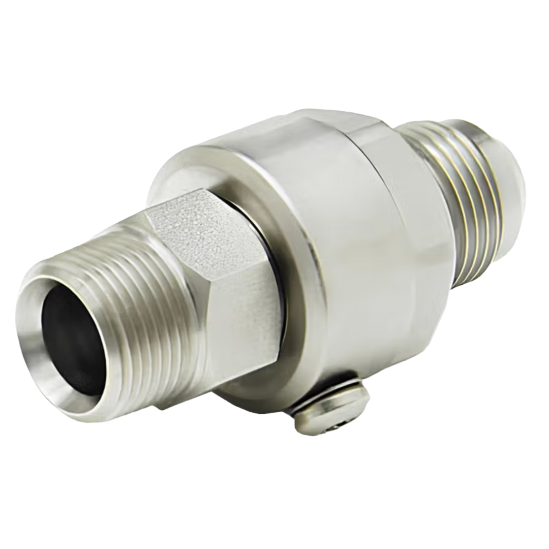 SS16MP100XMJ16-Z-AL : Super Swivels Straight Live Swivel, -16 Male NPTF (1 - 11-1/2 NPTF) x -16 Male JIC (1-5/16 - 12 UN), 4000psi, Zinc Plated, Aflas (AL) Seals