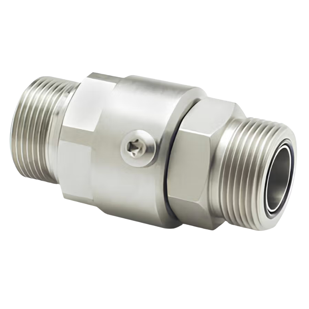 SS8MFS8XMFS8-Z-V : Super Swivels Straight Live Swivel, -08 Male ORFS (13/16 - 16 UN) x -08 Male ORFS (13/16 - 16 UN), 5000psi, Zinc Plated, Viton Seals