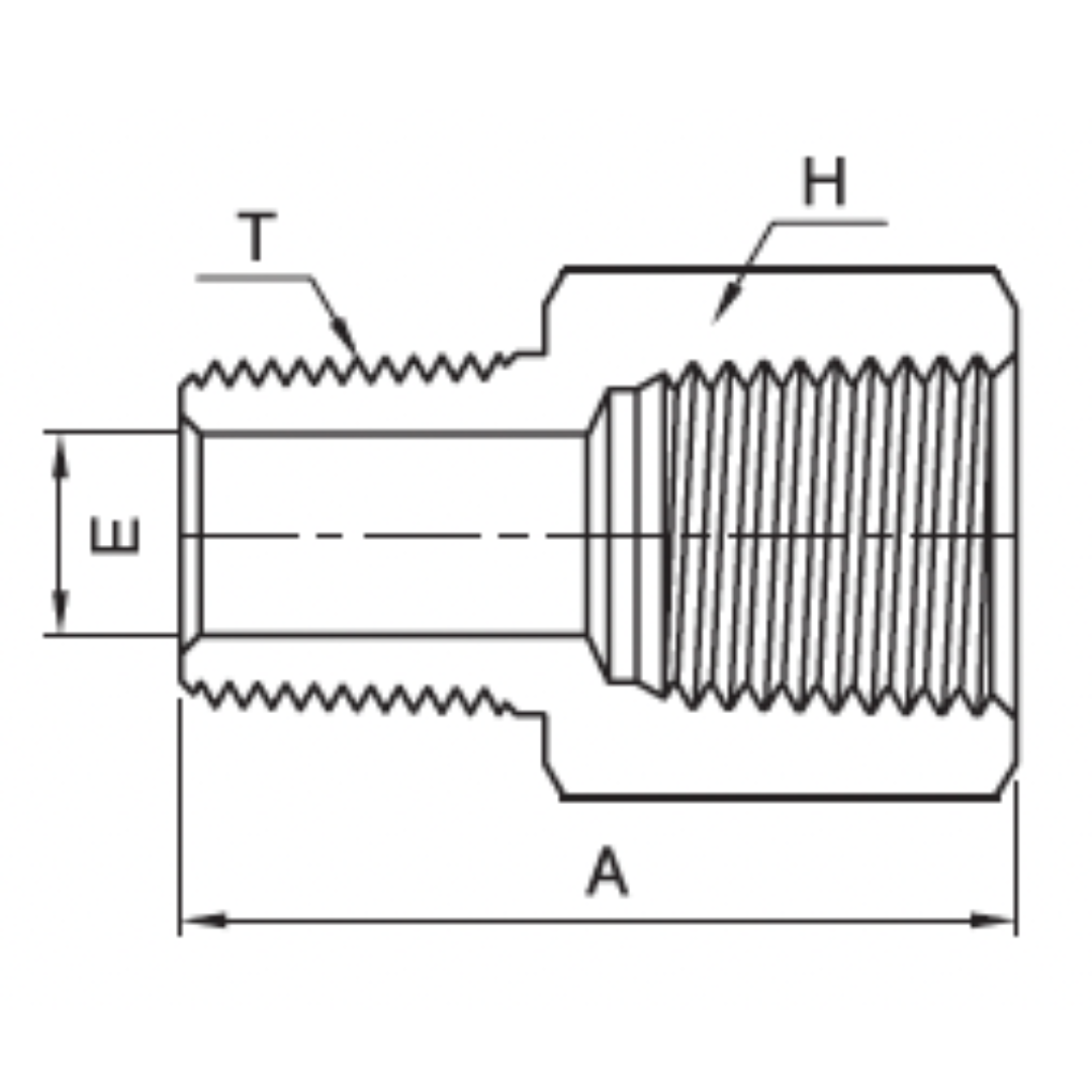 IA-4N : Superlok Straight Stainless Instrumentation Adapter, 1/4-18 (-04) Female NPT x 1/4-18 (-04) Male NPT, 6600psi