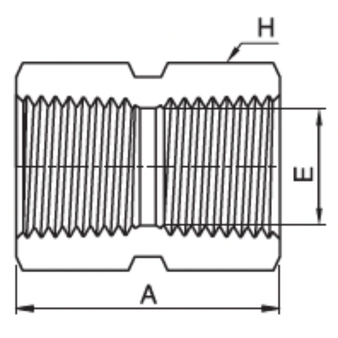 IHC-16N : Superlok Straight Stainless Instrumentation Hex Coupling, 1-11-1/2 (-16N) Female NPT x 1-11-1/2 (-16N) Female NPT, 4400psi