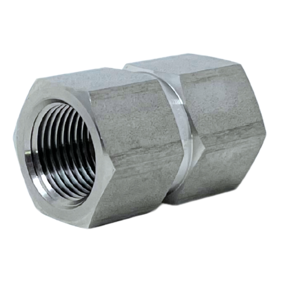 IHRC-8-4N : Superlok Straight Stainless Instrumentation Hex Reducing Coupling, 1/2-14 (-8N) Female NPT x 1/4-18 (-4N) Female NPT, 4900psi