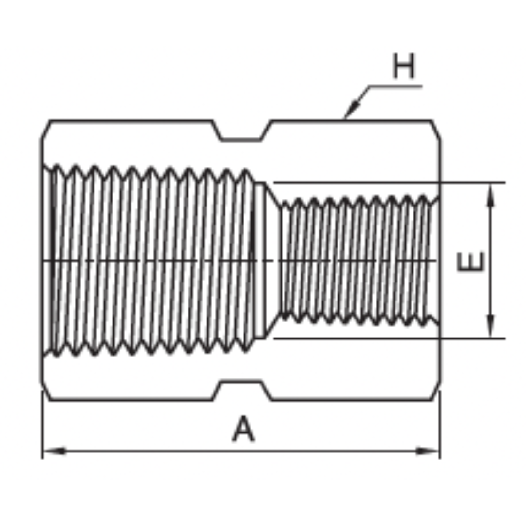 IHRC-8-4N : Superlok Straight Stainless Instrumentation Hex Reducing Coupling, 1/2-14 (-8N) Female NPT x 1/4-18 (-4N) Female NPT, 4900psi