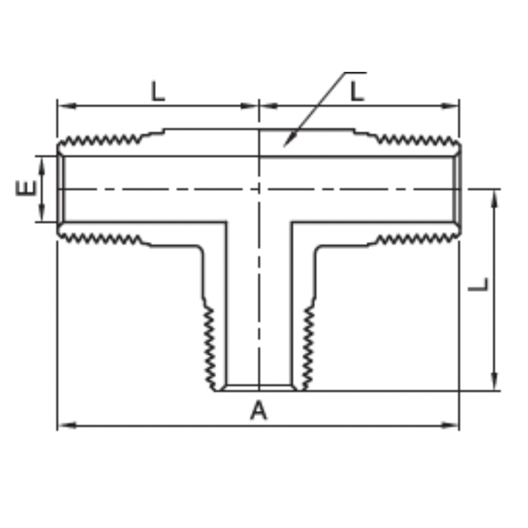 IMT-6N : Superlok Stainless Instrumentation Tee, 3/8-18 (-6N) Male NPT x 3/8-18 (-6N) Male NPT x 3/8-18 (-6N) Male NPT, 7800psi