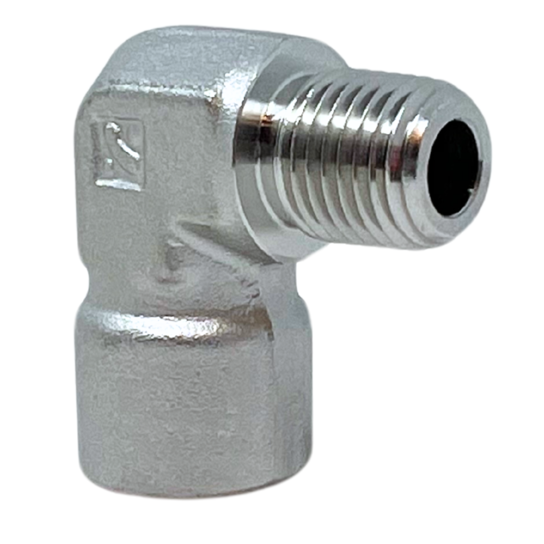 ISE-4N : Superlok 90-Degree Stainless Instrumentation Street Elbow, 1/4-18 (-4N) Female NPT x 1/4-18 (-4N) Male NPT, 6600psi