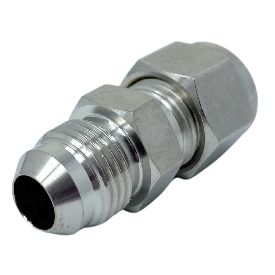 SAU 8-8U : Superlok Straight Stainless Tube Union, 1/2" (-8) Tube OD x 3/4-16 (-8U) Male JIC