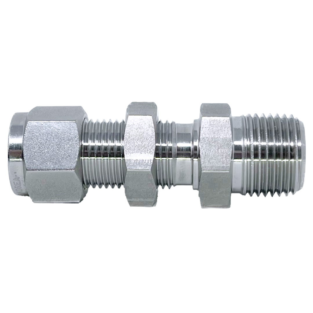 SMCB 16-16N : Superlok Straight Stainless Bulkhead Tube Adapter, 1" (-16) Tube OD x 1-11-1/2 (-16N) Male NPT