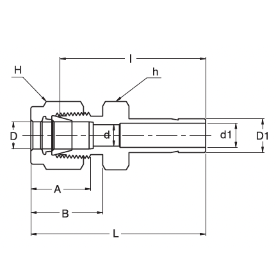 SR 8-8 : Superlok Straight Stainless Tube Stub Reducer, 1/2" (-8) Tube OD x 1/2" (-8) Tube Stub