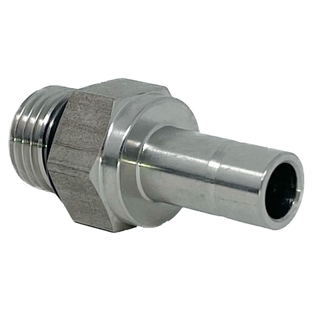 SSMA 6-6U : Superlok Straight Stainless Tube Adapter, 3/8" (-6) Tube Stub x 9/16-18 (-6U) Male ORB