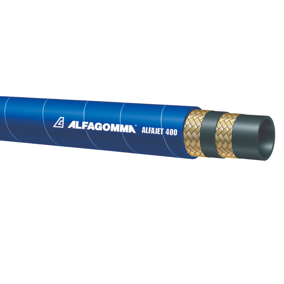 TAJ5BU-04 BY THE INCH : Alfagomma Double Wire Light Weight Blue ALFAJET400 Pressure Wash Cleaning Hose, 1/4 (-04) ID, 5850psi