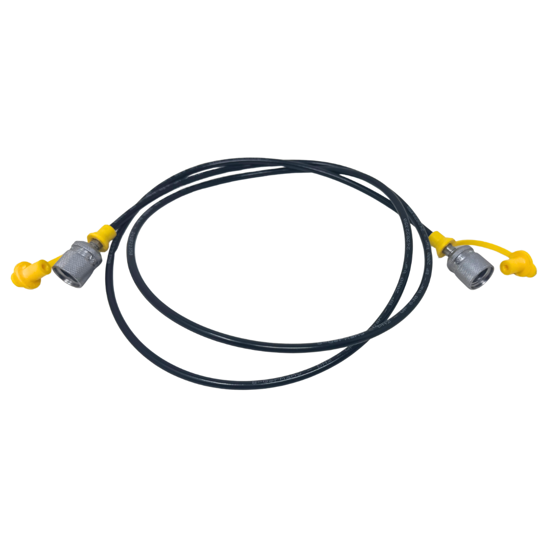 THM1620C-59 : Anchor Test Point Hose Whips, Zinc Nickel Plated Carbon Steel M16x2 by M16x2 Test Point Ends, 9000psi Rated, 59-inch Length