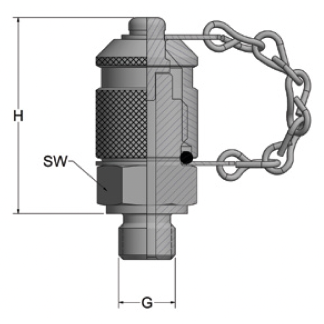 TPPM1620CBS#4 : Anchor Test Point, 9000psi Rated, 7/16-20 (-04) ORB, Buna Seals, Zinc/Nickel Plated Carbon Steel