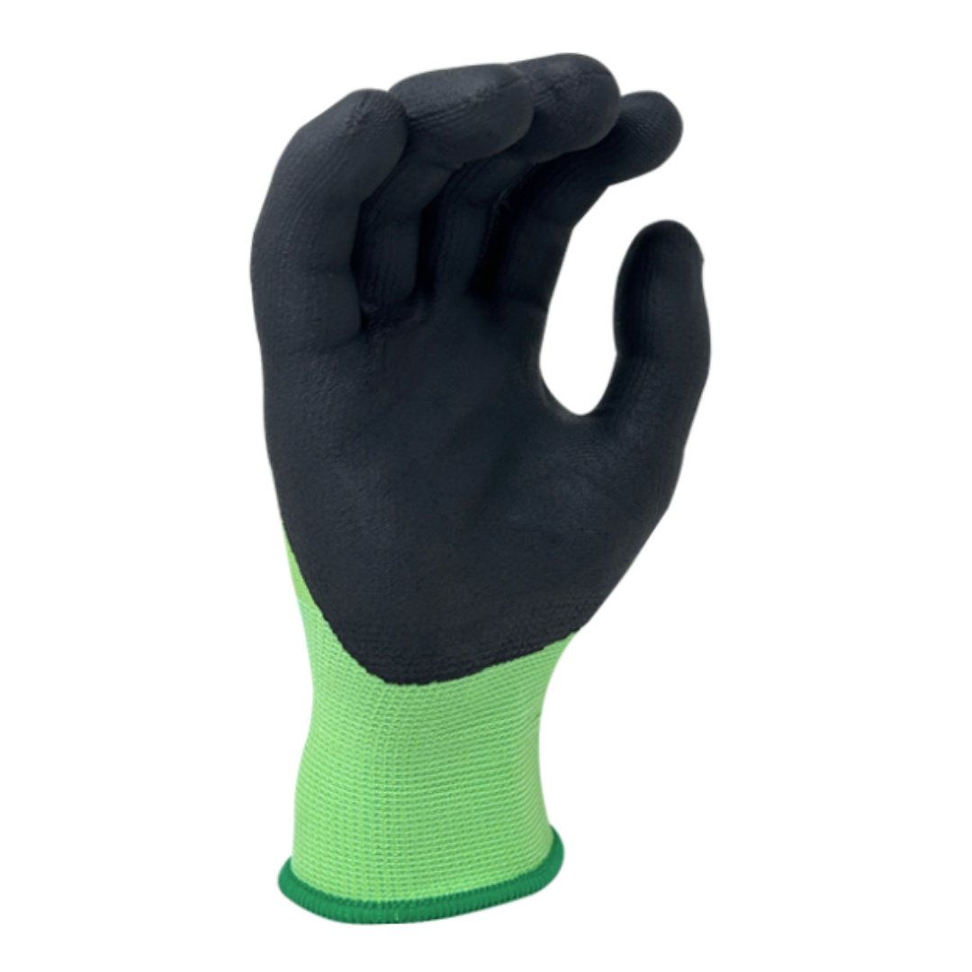 MH0830-12PK : 15 Gauge Green R-PET/Spandex shell, Black Molecule-Foam Nitrile palm coated, Touchscreen compatible, 12-Pack