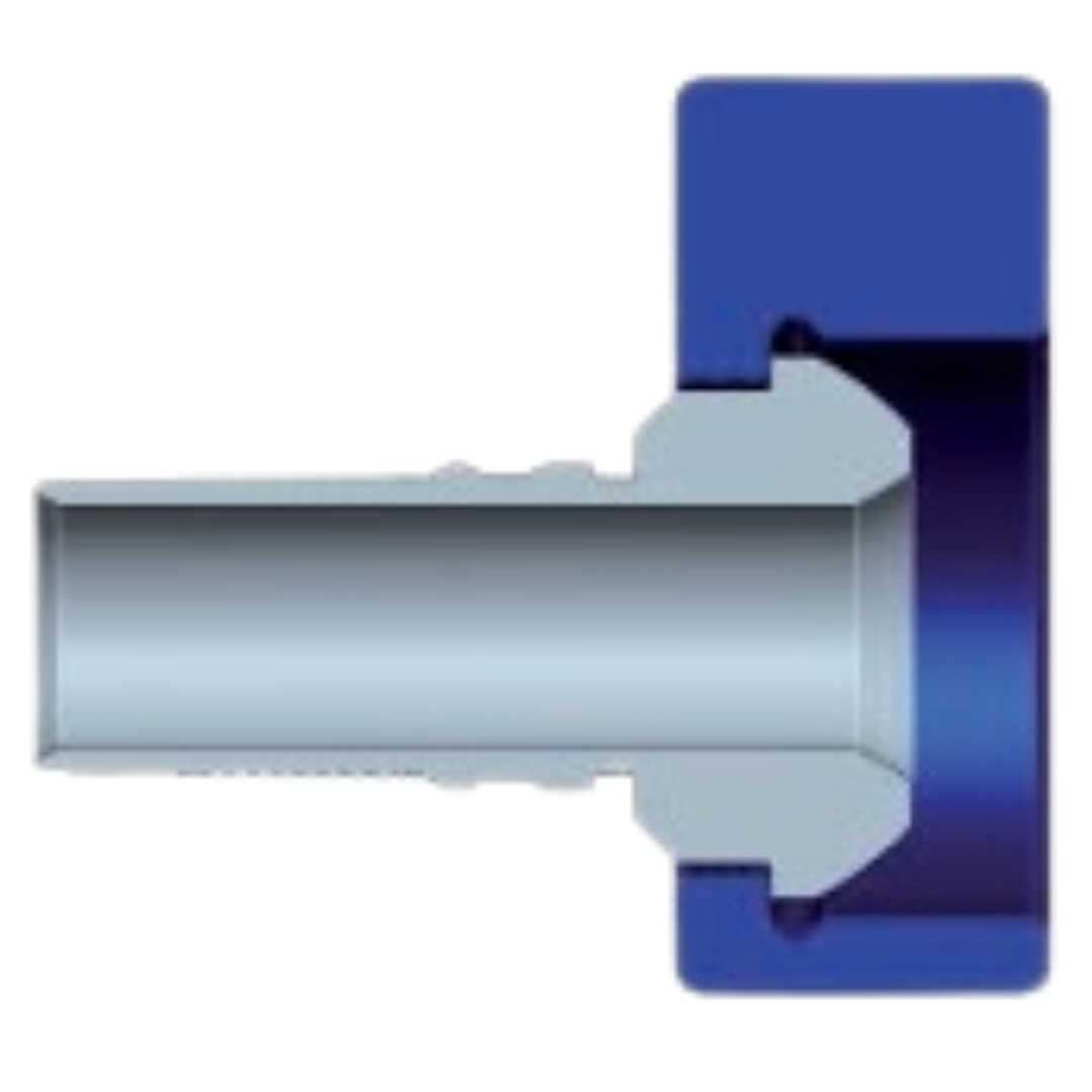 Z-3232-MHUN : Alfagomma Straight Steel Interlok Insert, 2 (-32) Hose x 2 (-32) Male Hammer Union Fig. 1502 integral fitting with Lug Nut