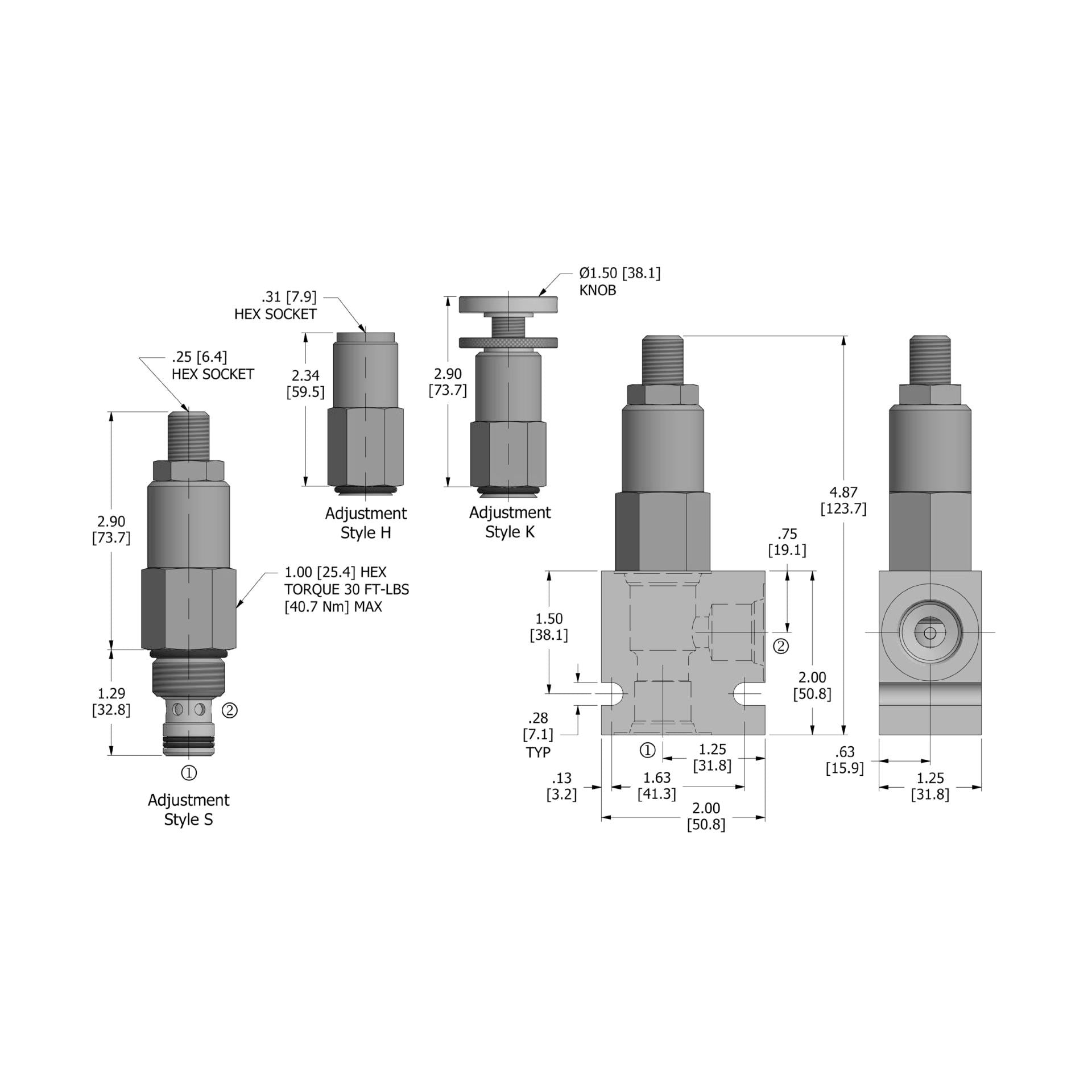 DFRA-100-2-N-S : Deltrol Flow Regulator, Restrictive, Pressure Compensated, Adjustable, C-10-2, Screw Adjustment, 3000psi, 10GPM