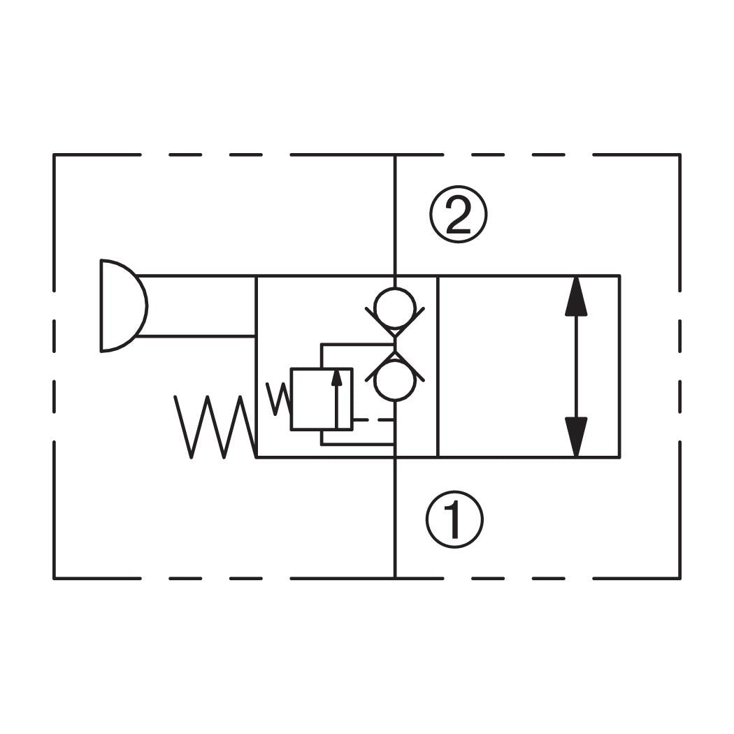DMP-080-2NCP-N : Deltrol Directional, 2-Way, 2-Position, Normally Closed, Red Knob Manual Operation, C-8-2 Cavity, 3000psi, 6GPM