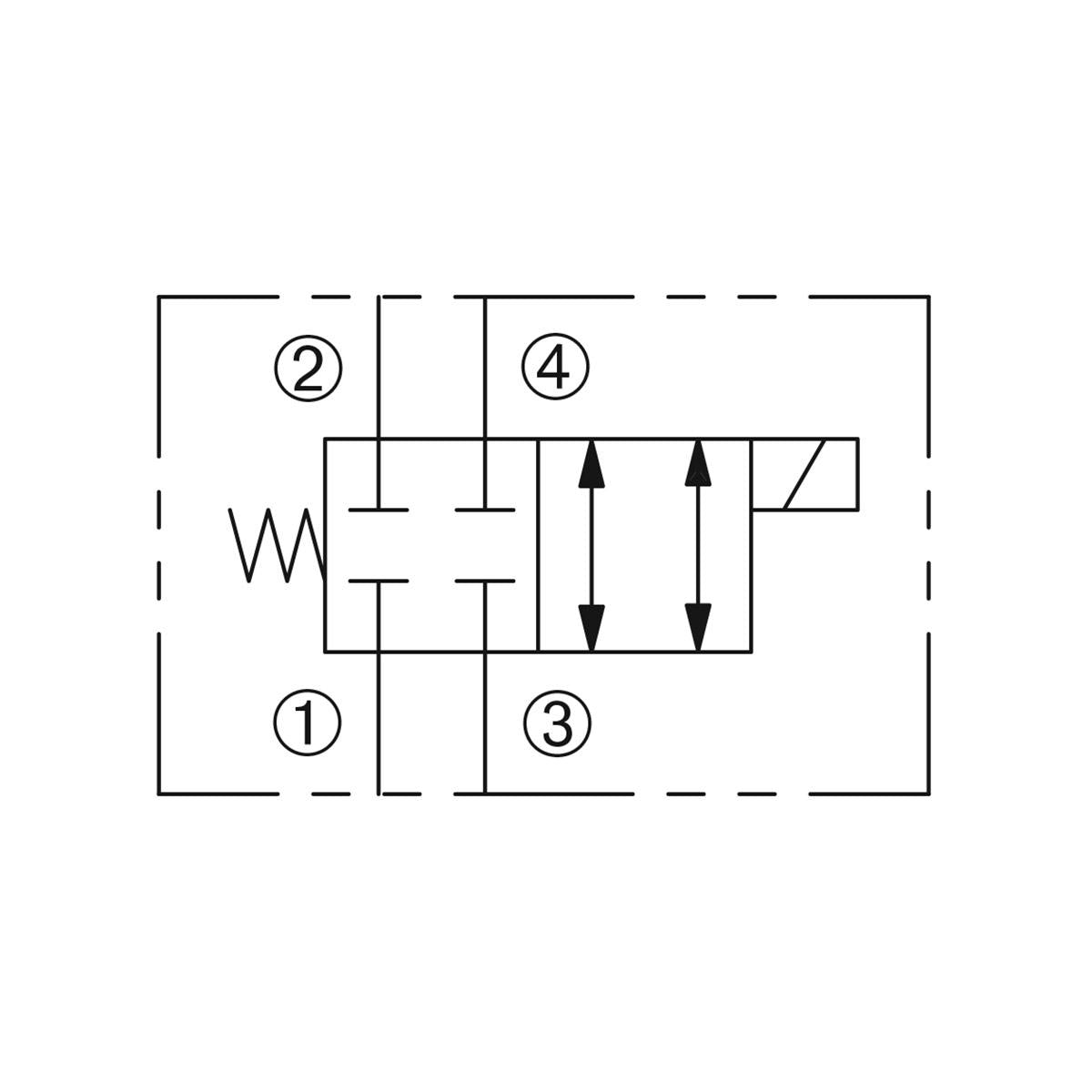 DSV2-080-4NC-N : Deltrol Solenoid Valve with NO COIL, 4-Way, 2-Position, Normally Closed Spool, C-8-4 Cavity, 3000psi, 3GPM