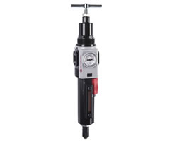 B82G-2AT-QD3-RSG : Norgren B82G Excelon Plus Combination Filter Regulator, 1/4" NPT, 40-Micron, 10 to 247 psi, Metal with liquid indicator Bowl, Manual Drain, Relieving