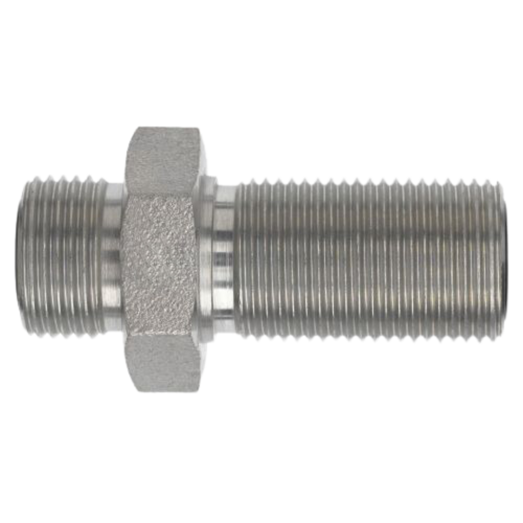 FS2700-06-06 : OneHydraulics Straight Steel Rigid Bulkhead Adapter, 11/16-16 (-06) Male ORFS x 11/16-16 (-06) Male ORFS, 9200psi
