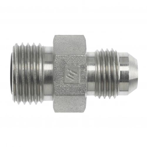 FS6403-08-08: OneHydraulics Straight Steel Adapter, 13/16-16 (-08) Male ORFS x 3/4-16 (-08) Male JIC, 6000psi