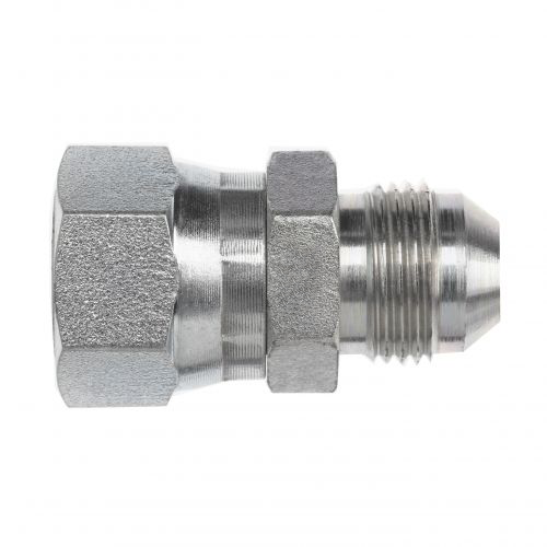 FS6504-08-08 : OneHydraulics Straight Steel Adapter, Swivel, 13/16-16 (-08) Female ORFS x 3/4-16 (-08) Male JIC, 6000psi