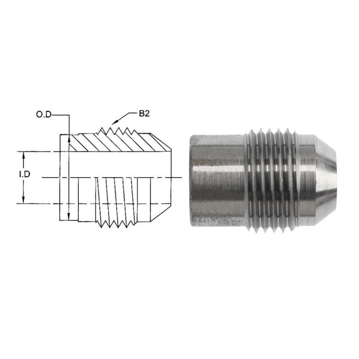 0403-TS-04-04 : OneHydraulics Tube Spud, 0.25 (1/4) Male JIC, Steel