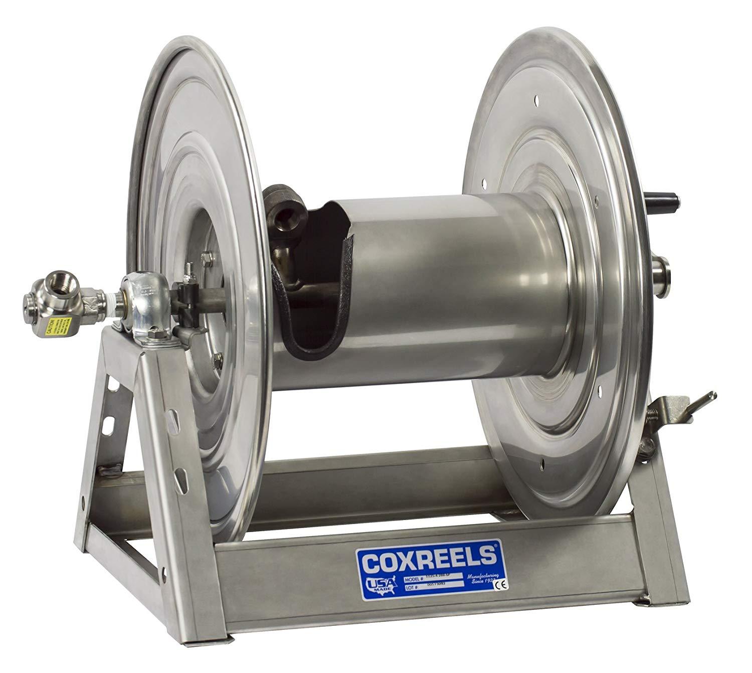 1125-5-100-A-SP : Coxreels 1125-5-100-A-SP Stainless Steel Compressed Air #4 Gast Motor Rewind Hose Reel, 3/4" ID, 100' capacity, NO HOSE, 3000psi