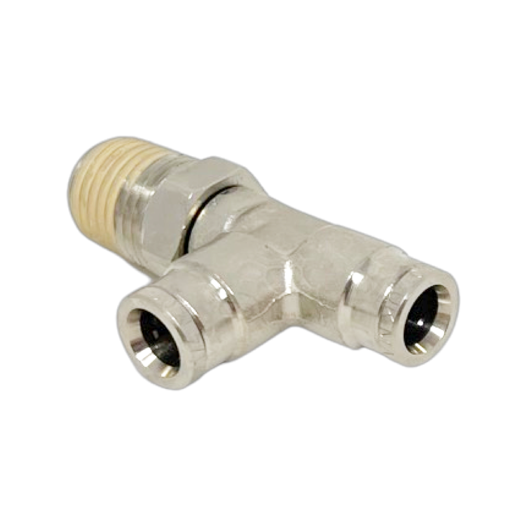 124680418-10PACK : Norgren Pneufit Swivel Male Run Tee, 1/4 tube O/D, 1/8 NPT thread