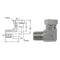 1501-12-08-SS : OneHydraulics 90-Degree Elbow, 0.75 (3/4) Male NPT x 0.5 (1/2) Female NPT Swivel, Stainless Steel, 4200psi