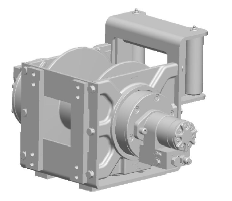 15AJAAF5L6A : DP Winch, 15,000lb Bare Drum Pull, Base with Fairlead, Manual Kickout/Spring Engage, CCW, Less than 20GPM Motor, 5.5" Barrel x 7.19" Length x 12.75" Flange