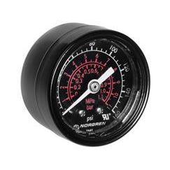 18-015-905 : Norgren Gauge, 1/4 NPT thread, 0 to 360 psi range, stainless steel, center back connection, panel mount