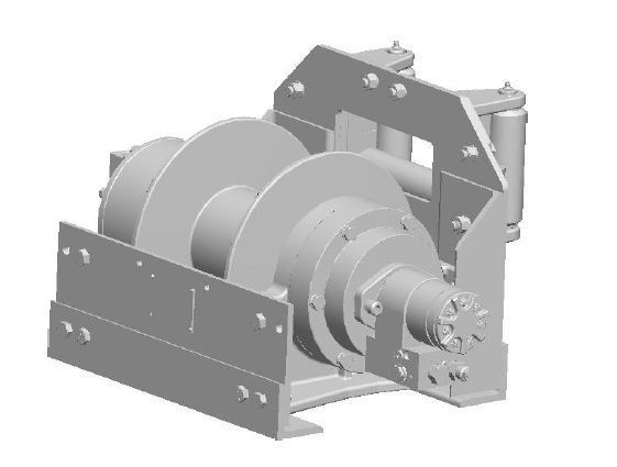 20AAF5L6G : DP Winch, 20,000lb Bare Drum Pull, Base with Fairlead, Manual Kickout/Spring Engage, CCW, Less than 20GPM Motor, 5.5" Barrel x 7.19" Length x 12.75" Flange