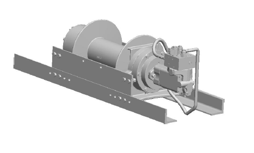 20BCX4L5G : DP Winch, 20,000lb Bare Drum Pull, 47.5" Extended Base only, Air/Hyd Kickout, CCW, 12VDC 2-Speed, Less than 25GPM Motor, 5.5" Barrel x 13.19" Length x 12.75" Flange