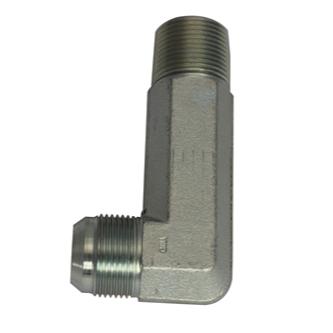 2501-LL-04-04-FG-OHI : OHI 0.25 (1/4") Male JIC x 0.25 (1/4") Male NPT 90-degree Extra Long Elbow, Forged Steel