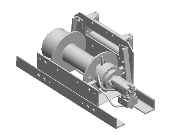 25BBF1L5F : DP Winch, 25,000lb Bare Drum Pull, 47.75" Base with Fairleads, No Kickout, CCW, 12VDC 2-Speed, Less than 25GPM Motor,  6.13" Barrel x 14.74" Length x 14.69" Flange