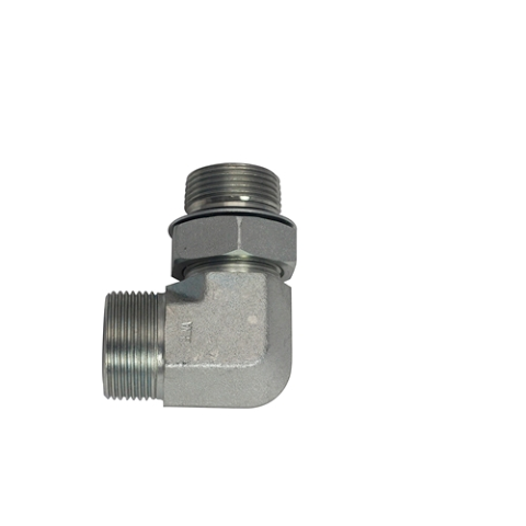 FS6801-08-08-NWO-FG-OHI : OneHydraulics Adapter, 0.5 (1/2") Male ORFS x 0.5 (1/2") Male Adjustable ORB, 90-Degree Elbow, Forged Steel