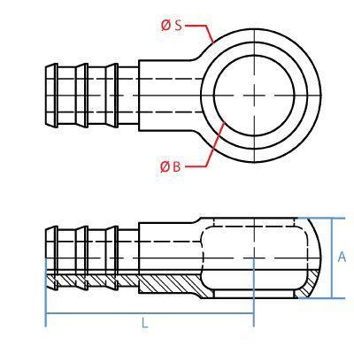 3059HB-04-02 : Adaptall BANJO Adapter,0.25 (1/4") Hose Barb x Male 0.125 (1/8") BSPP, Carbon Steel