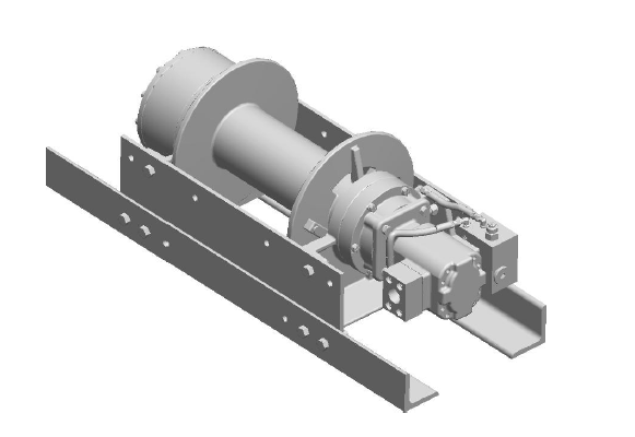 30BBX4L1F : DP Winch, 30,000lb Bare Drum Pull, 47.75" Base only, Air/Hyd Kickout, CCW, More than 25GPM Motor,  6.13" Barrel x 14.74" Length x 14.69" Flange