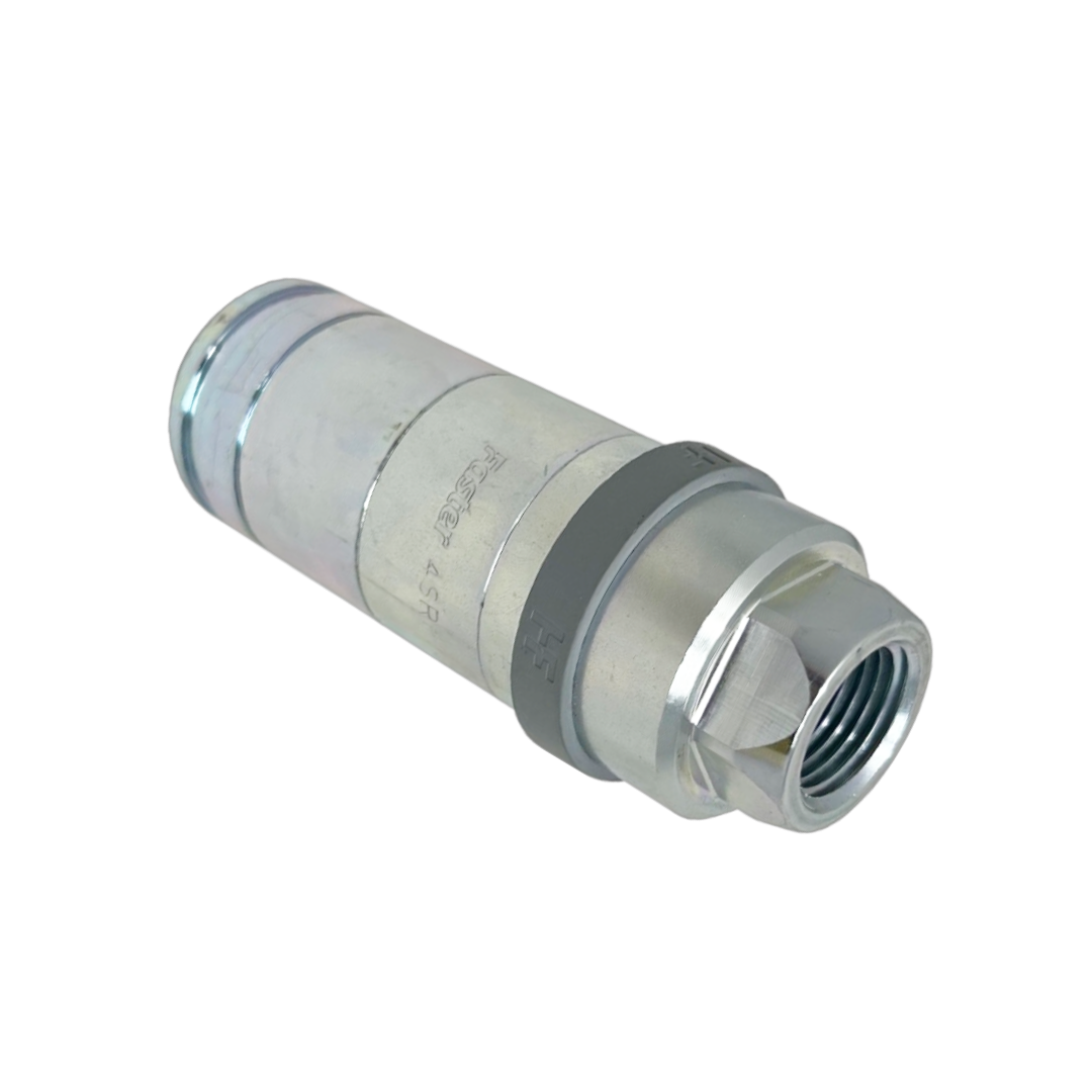 4SRHF08 12NPT F : Faster Quick Disconnect, Female 1/2" Coupler, 0.5 (1/2") NPT Connection, 3625psi MAWP, 18.49 GPM, ISO 7241 Part A Interchange, Push to Connect Style, Connection Under Pressure Allowed at Working Pressure