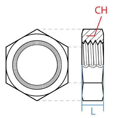 5041-45 : Adaptall Metric BULKHEAD NUT, 45MM, Carbon Steel