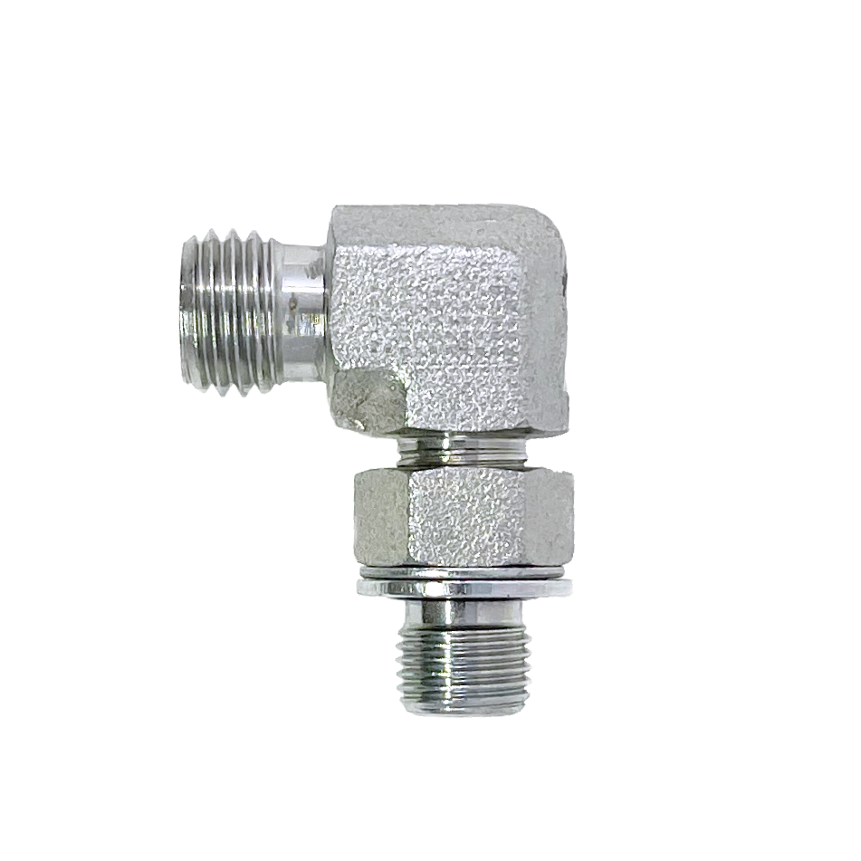 SS5059L-18-08 : Adaptall 90-Degree  Adapter, Male L18 DIN Tube x Male 0.5 (1/2") BSPP, Stainless Steel, Light Duty