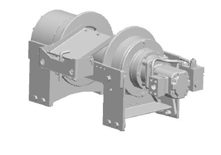 50CBT4L1B : DP Winch, 50,000lb Bare Drum Pull, Wrecker Type Custom Mount with Air Cable Hold Down, Air/Hyd Kickout, CCW, More than 25GPM Motor, 7.5" Barrel x 14.00" Length x 16.5" Flange