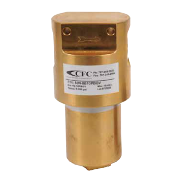 50B-4S4S-10PBGV : Chase High Pressure Oxygen Filter, 6000psi, 1/4" SAE Female, 10 Micron, No Visual Indicator, No Bypass